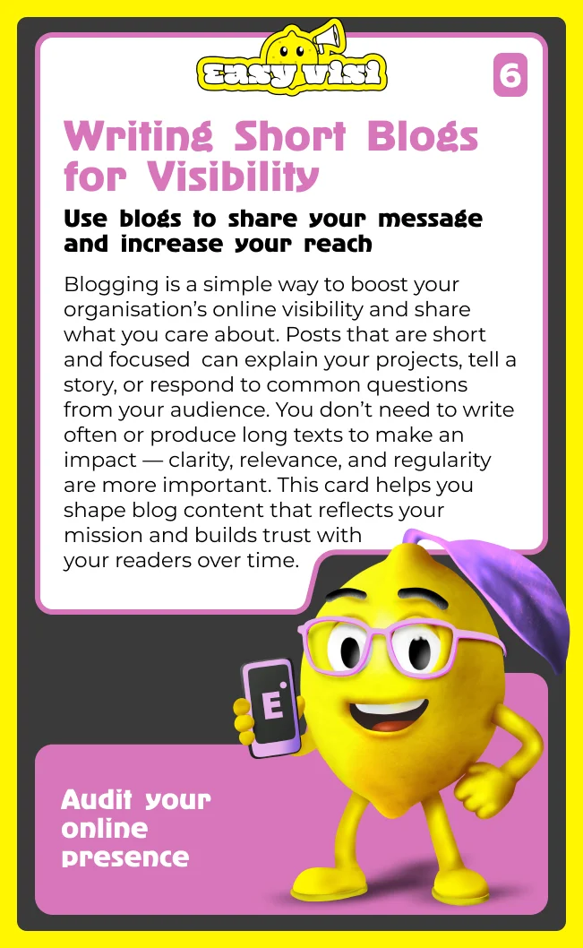 Writing Short Blogs for Visibility