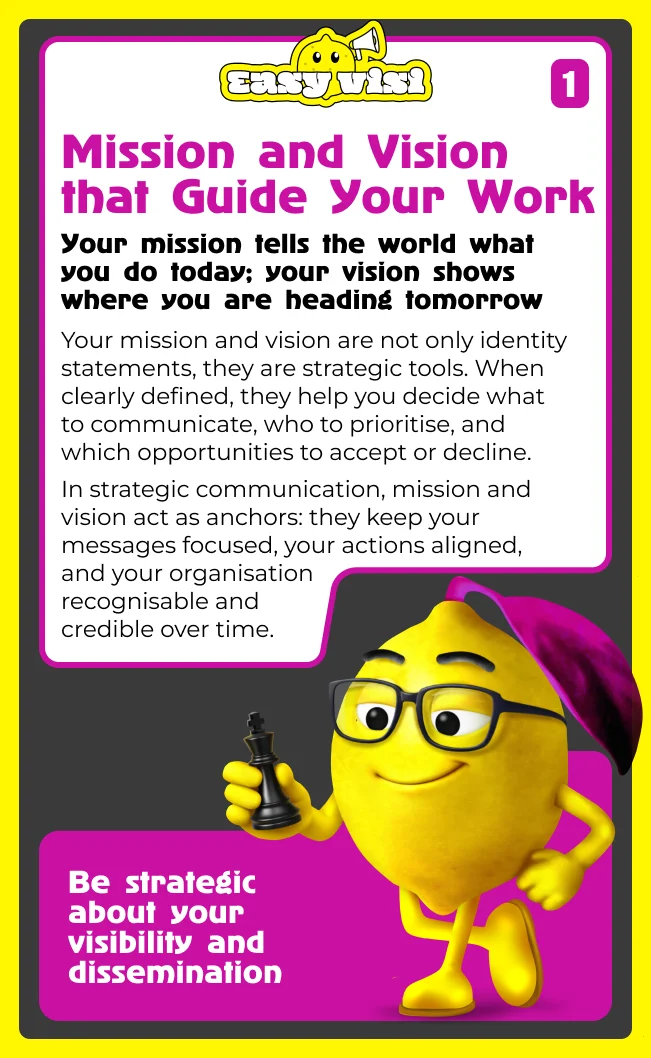 Mission and vision that guide your work