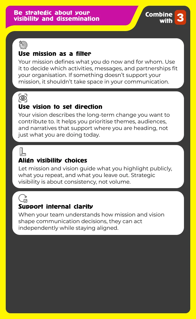 Mission and vision that guide your work