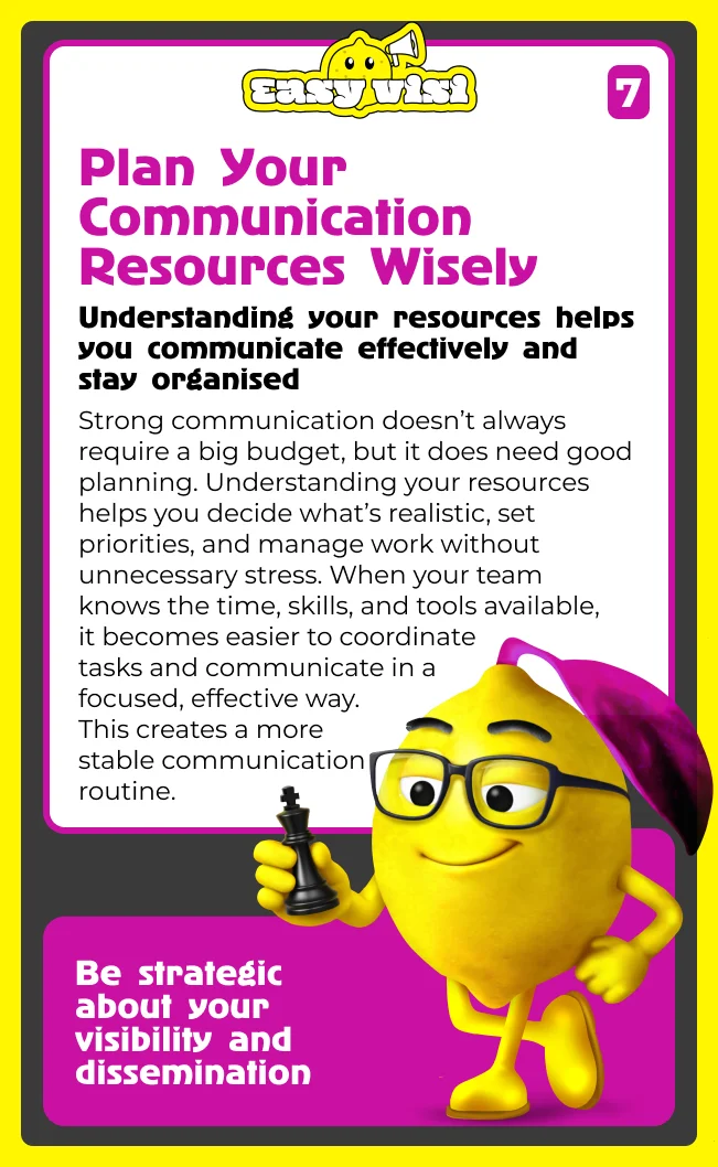 Plan your communication resources wisely
