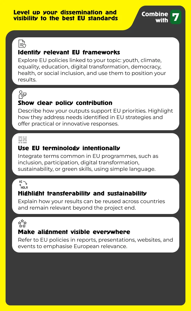 Align project results with EU policies