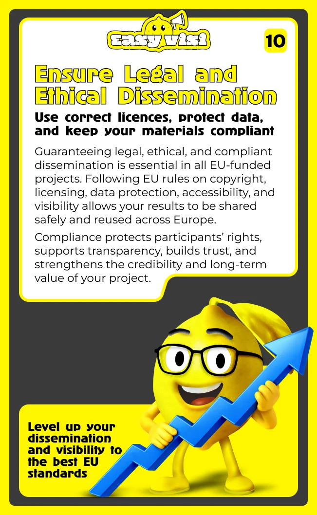 Ensure legal and ethical dissemination