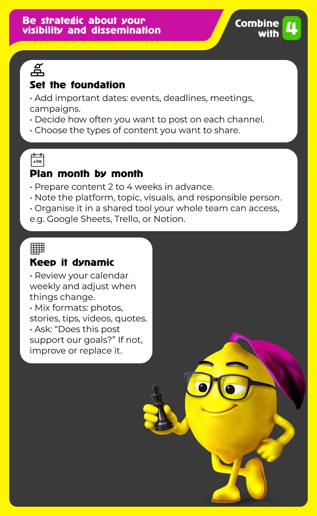 Organise your work with a content calendar